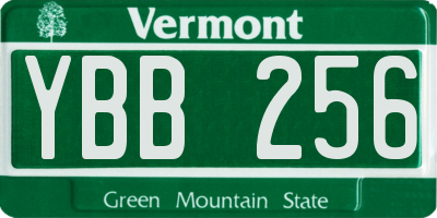 VT license plate YBB256