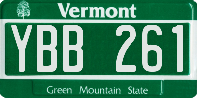 VT license plate YBB261