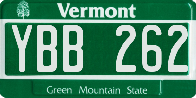 VT license plate YBB262