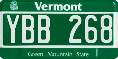 VT license plate YBB268