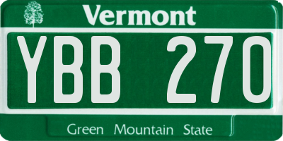 VT license plate YBB270