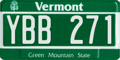 VT license plate YBB271