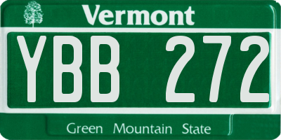 VT license plate YBB272