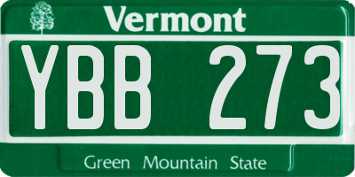 VT license plate YBB273