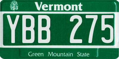 VT license plate YBB275