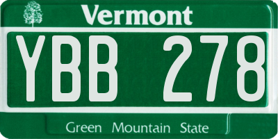 VT license plate YBB278