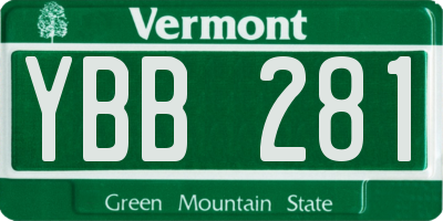 VT license plate YBB281