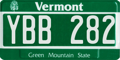 VT license plate YBB282