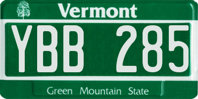 VT license plate YBB285