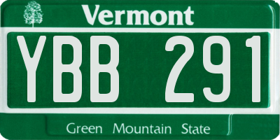 VT license plate YBB291