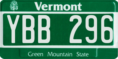 VT license plate YBB296