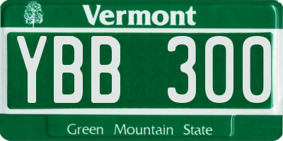 VT license plate YBB300