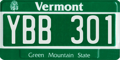 VT license plate YBB301