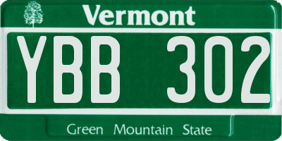 VT license plate YBB302