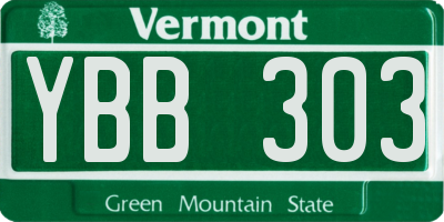 VT license plate YBB303