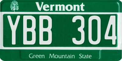 VT license plate YBB304