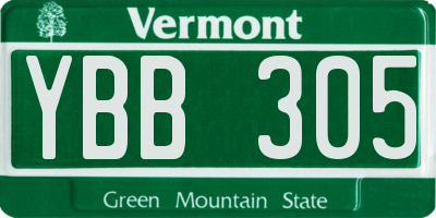 VT license plate YBB305