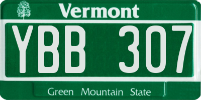 VT license plate YBB307
