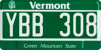 VT license plate YBB308