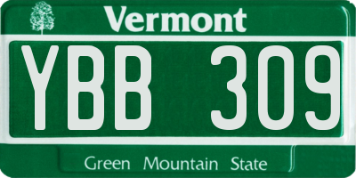 VT license plate YBB309