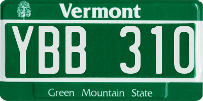 VT license plate YBB310