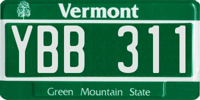 VT license plate YBB311