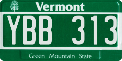 VT license plate YBB313
