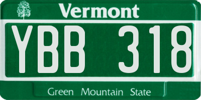 VT license plate YBB318