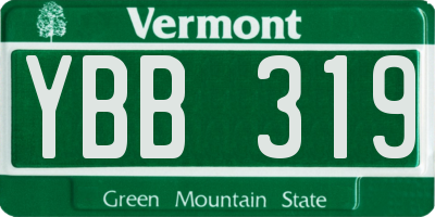VT license plate YBB319