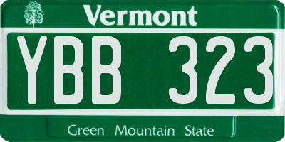 VT license plate YBB323