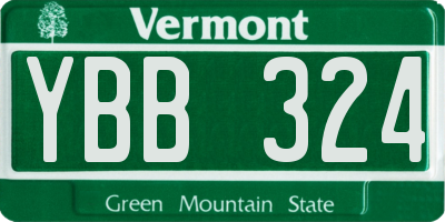 VT license plate YBB324