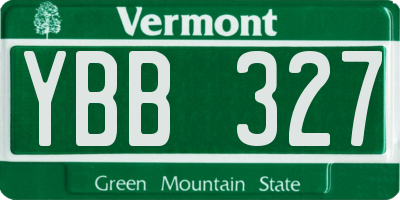 VT license plate YBB327