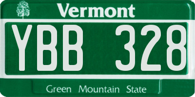 VT license plate YBB328