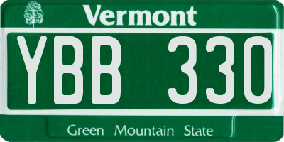 VT license plate YBB330