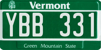 VT license plate YBB331