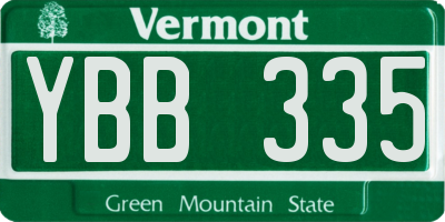 VT license plate YBB335