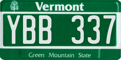 VT license plate YBB337