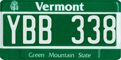 VT license plate YBB338