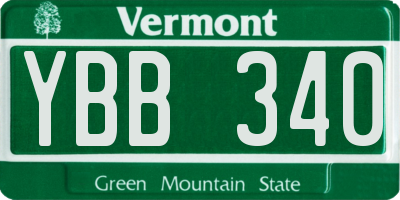 VT license plate YBB340