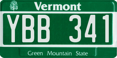 VT license plate YBB341