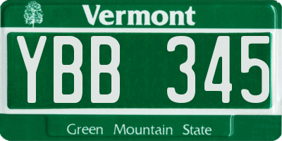 VT license plate YBB345