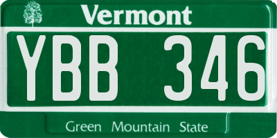 VT license plate YBB346