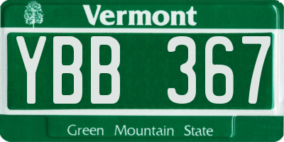 VT license plate YBB367