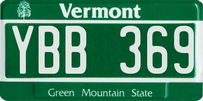 VT license plate YBB369