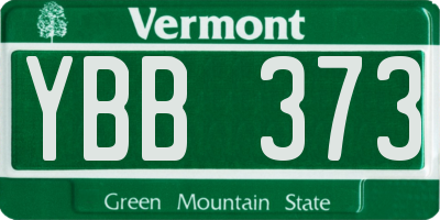 VT license plate YBB373