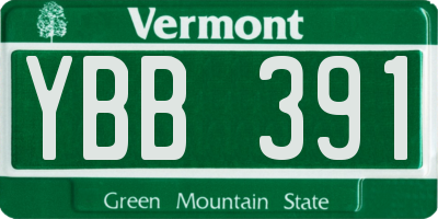 VT license plate YBB391