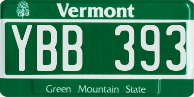 VT license plate YBB393