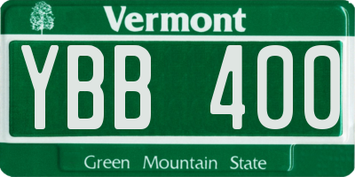 VT license plate YBB400