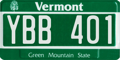 VT license plate YBB401