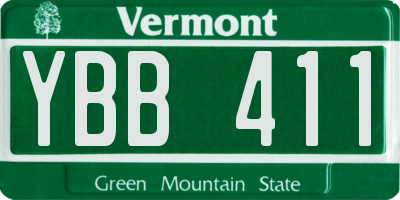 VT license plate YBB411